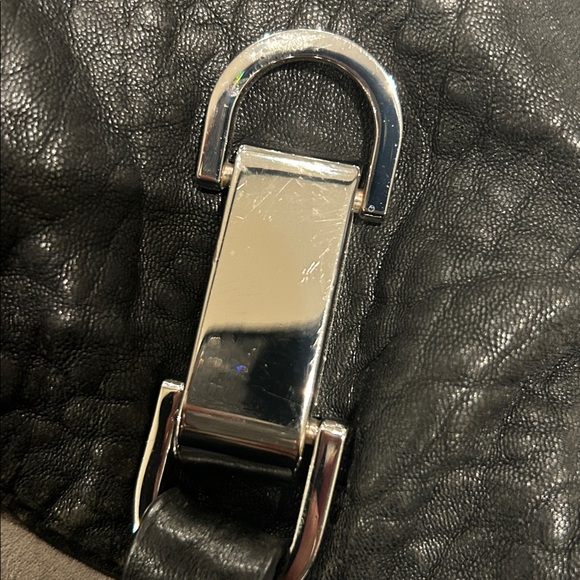 Vince Camuto Black Riley Leather Textured Tote with Silver Purse - Picture 9 of 11